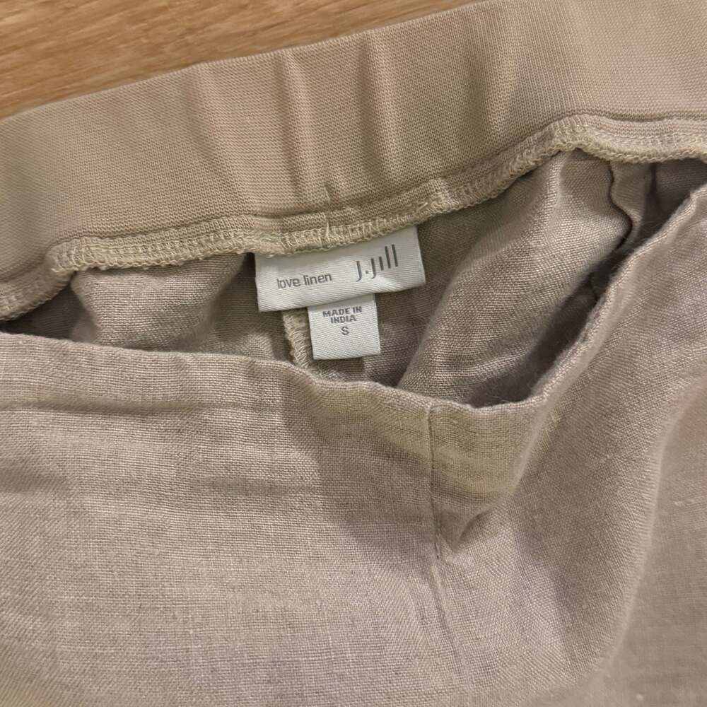 J.Jill Pure Linen Crinkle Pull On Cropped Pants